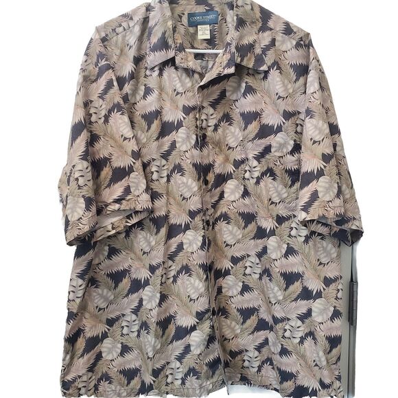 Cooke Street Green Gray Aloha Hawaiian Shirt Men 2XL XXL - Picture 1 of 5